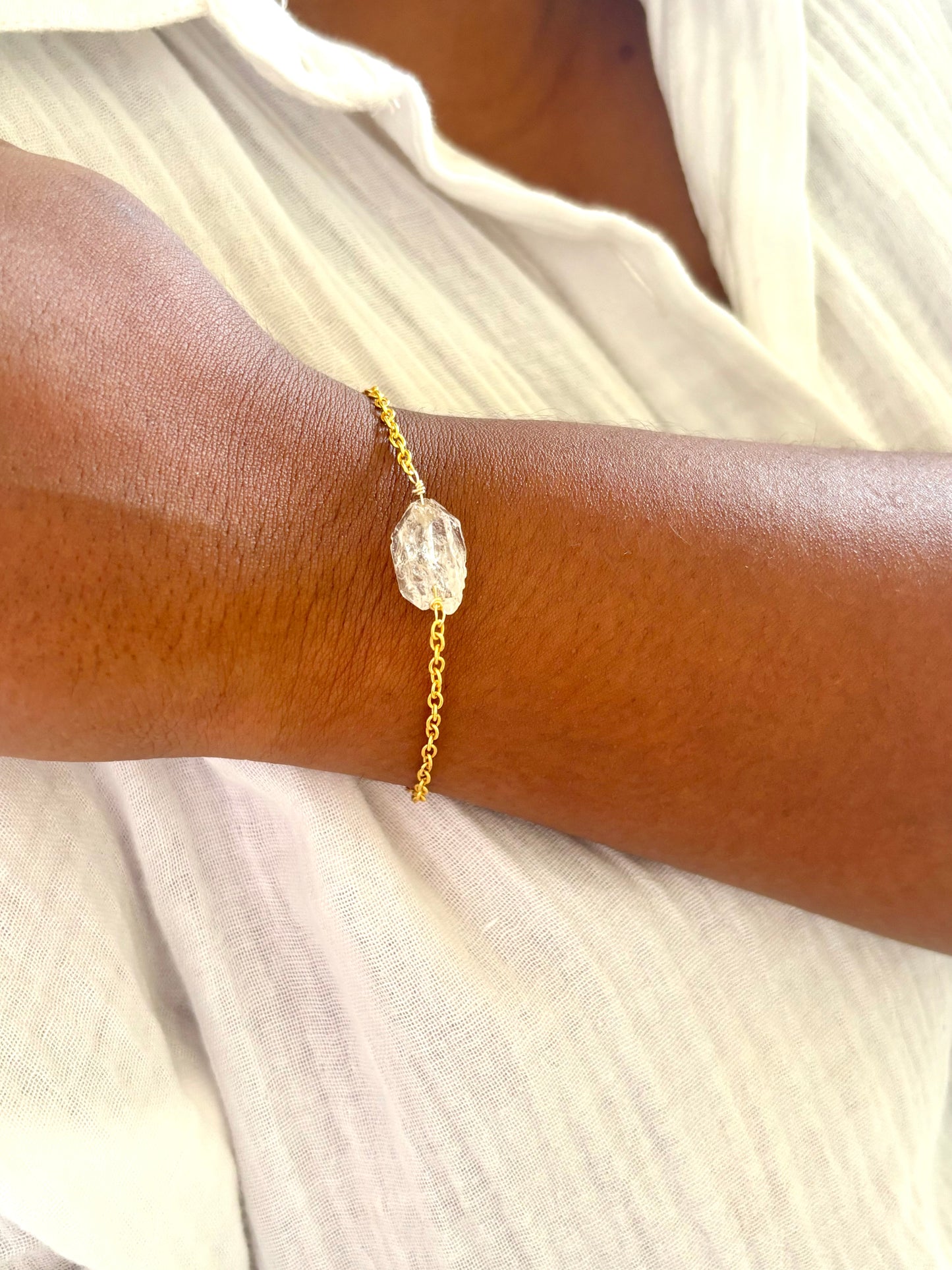 Herkimer Diamond Tumbled Bracelet