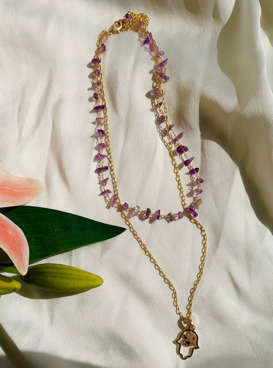 Hand of Hamsa layered Neckpiece