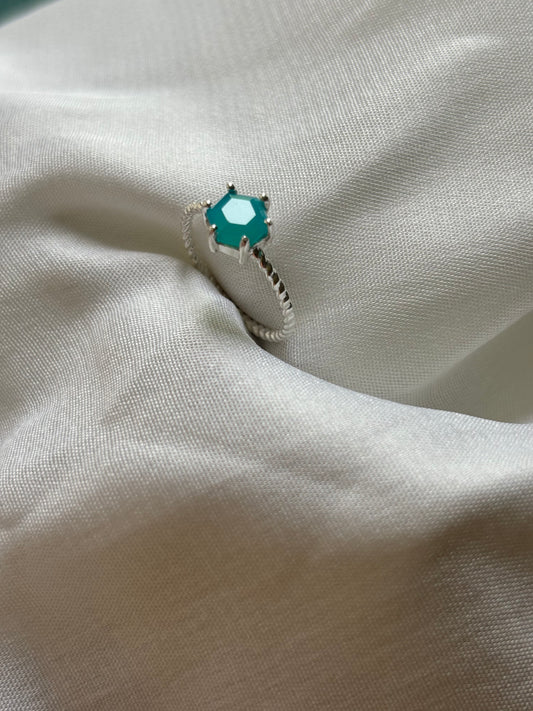 Amazonite Hex-a-gon Ring