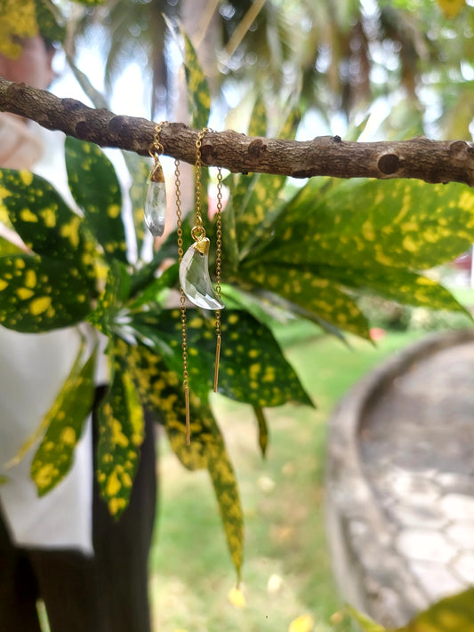 Clear Quartz De Luna Earrings