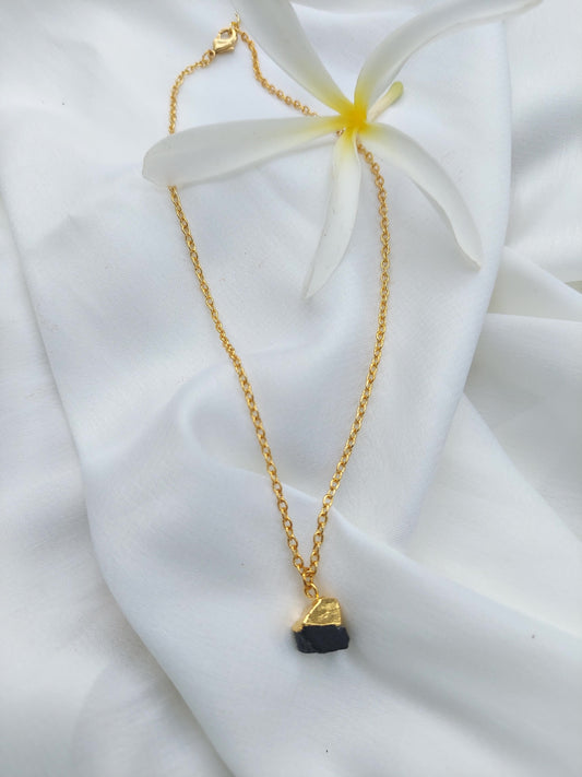 Raw Black Tourmaline Neckpiece