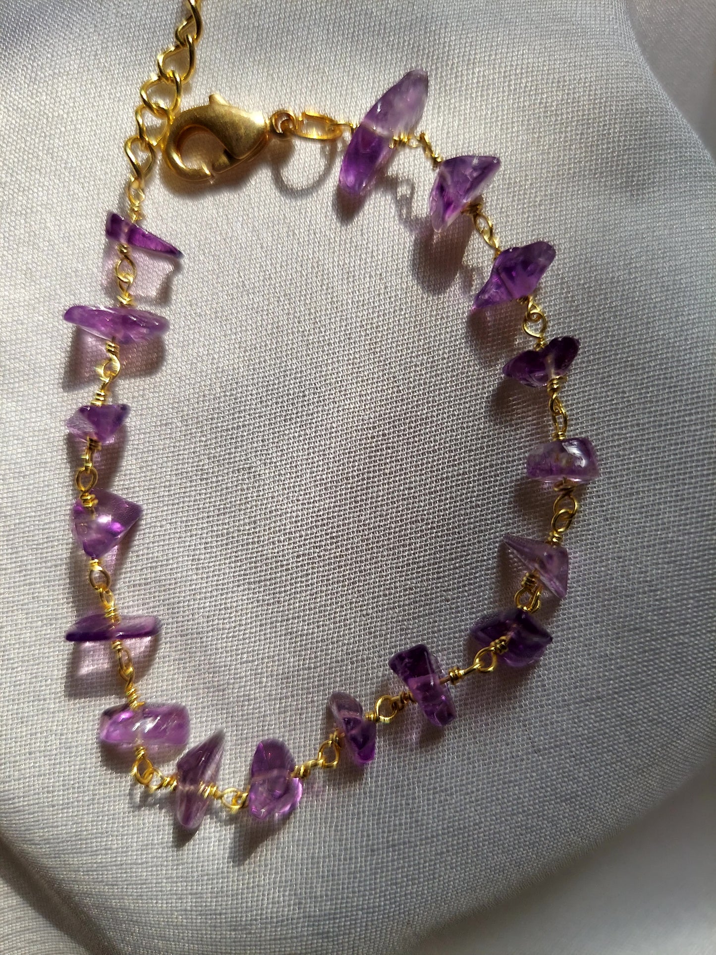 Amethyst chipster bracelet