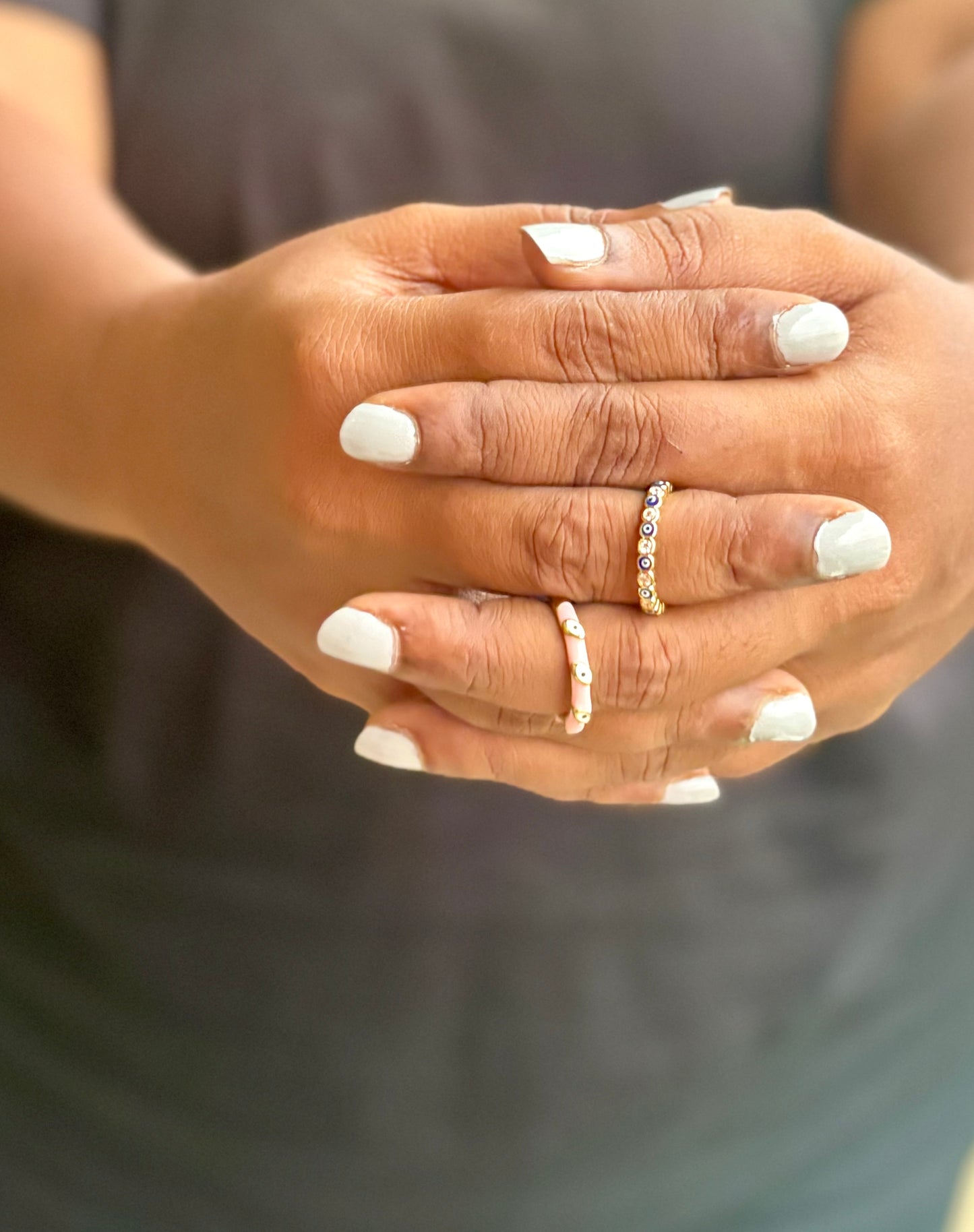 Thin Band Evil Eye Ring