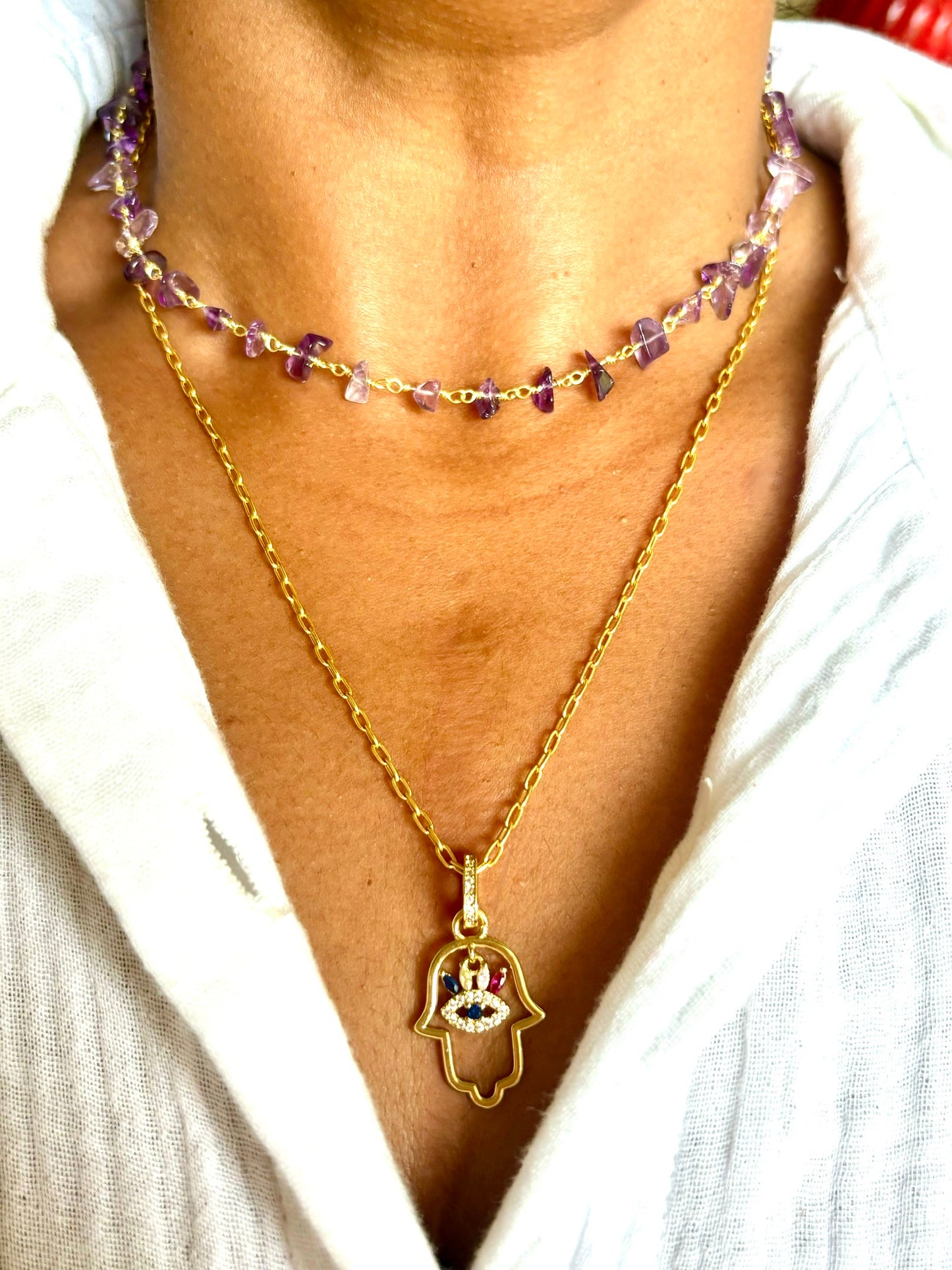 Hand of Hamsa layered Neckpiece